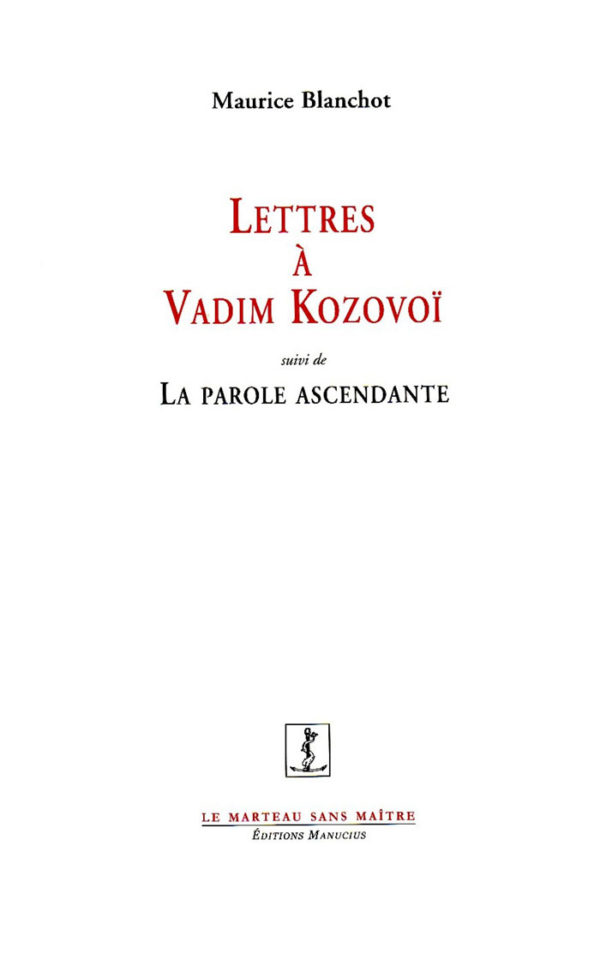 Lettres à Vadim Kozovoï