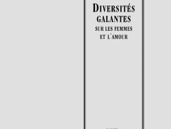 Couverture de livre d'aspect sobre et classique sur fond gris clair uni. Sur la partie droite, un grand cadre vertical à double bordure noire contient l'ensemble du texte. En haut du cadre, centré, se trouve le nom de l'auteur en caractères serif : « Octave Uzanne ». Le titre principal est écrit au centre en grands caractères serif majuscules noirs sur deux lignes : « DIVERSITÉS / GALANTES », suivi du sous-titre en majuscules sur deux lignes : « SUR LES FEMMES / ET L’AMOUR ». En bas, à l'intérieur du cadre, le nom de la collection est écrit en petites majuscules : « LITTÉRA ». En bas à droite, à l'extérieur du cadre, figure le nom de l'éditeur : « Éditions Manucius ».