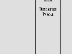 Couverture de livre d'aspect sobre et classique sur fond gris clair uni. Sur la partie droite, un grand cadre vertical à double bordure noire contient l'ensemble du texte. En haut du cadre, centré, se trouve le nom de l'auteur en caractères serif : « Victor Delbos ». En dessous, le surtitre est écrit en petites majuscules serif noires sur deux lignes : « LA PHILOSOPHIE / FRANÇAISE », séparé du titre par un astérisque central : « * ». Le titre principal est écrit au centre en grands caractères serif majuscules noirs sur deux lignes : « DESCARTES / PASCAL ». En bas, à l'intérieur du cadre, le nom de la collection est écrit en italique : « Le Philosophe ». En bas à droite, à l'extérieur du cadre, figure le nom de l'éditeur : « Éditions Manucius ».