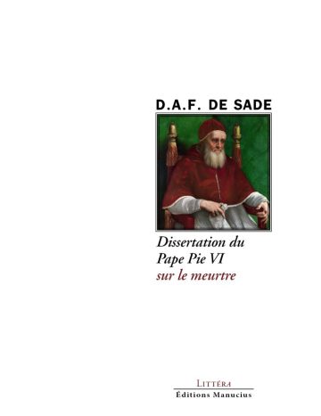 dissertation-du-Pape-Pie-VI Couverture de livre. En haut, le nom de l'auteur