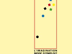Couverture de livre sur fond jaune clair uni. En haut, une en-tête en caractères sans serif majuscules sur deux lignes indique le nom de la collection : « MODÉLISATIONS DES IMAGINAIRES » en noir, suivi de « INNOVATION ET CRÉATION » en rouge. Sur la partie droite, le nom de l'auteur est inscrit en petites majuscules noires sur deux lignes soulignées : « JEAN-JACQUES / WUNENBURGER », surmontant un grand cadre vertical à bordure rouge qui contient une série de petits motifs géométriques simples de couleur (cercles et carrés de différentes teintes). Sous le cadre, le titre principal est écrit en grands caractères sans serif majuscules noirs sur deux lignes : « L’IMAGINAIRE / MODE D’EMPLOI? », suivi du sous-titre en majuscules noires plus petites sur deux lignes : « UNE SCIENCE DE L’IMAGINAIRE / AU SERVICE DE LA CRÉATIVITÉ ». Tout en bas, le nom de l'éditeur est espacé horizontalement sur toute la largeur : « É D I T I O N S M A N U C I U S ».