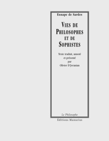 Vies de philosophes et de Sophistes